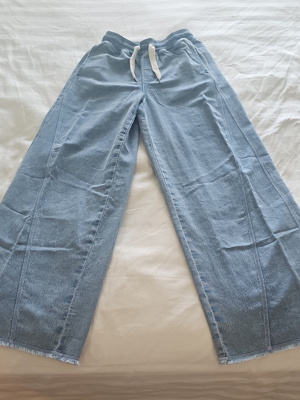 New w/tags aerie Light Blue Drawstring Wide-Leg Pants Size XS